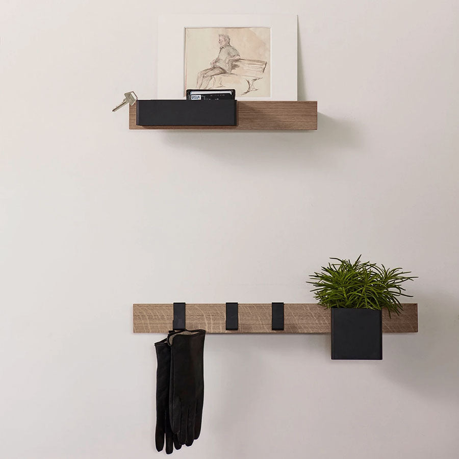 Flex magnetic shelf short - oak/black*