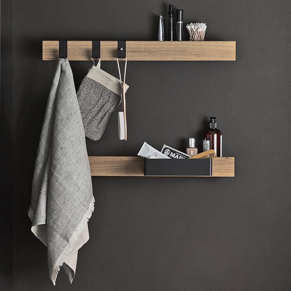 Flex magnetic shelf long - oak/black*